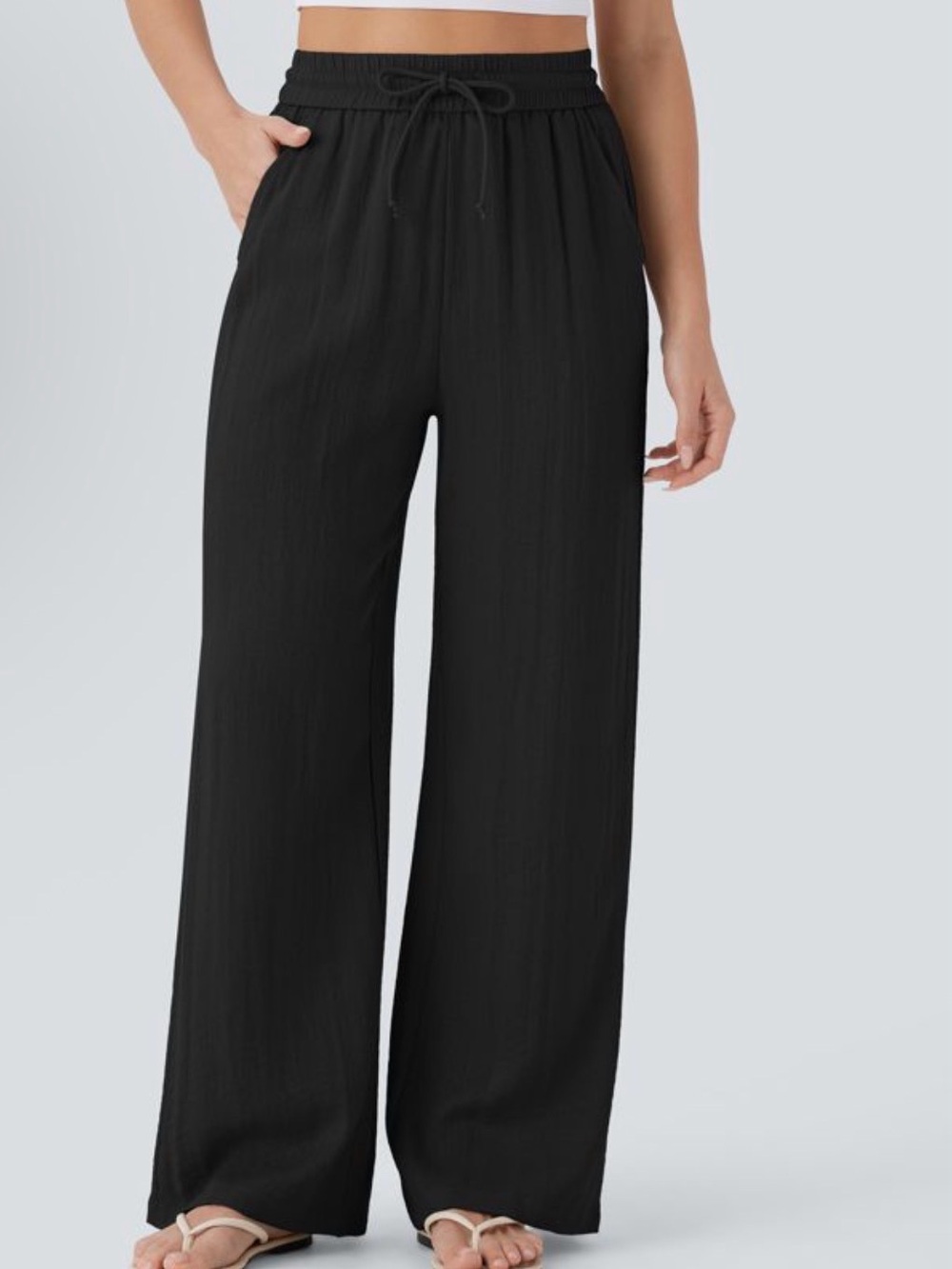 HALARA Black Wide-Leg Lounge Pants